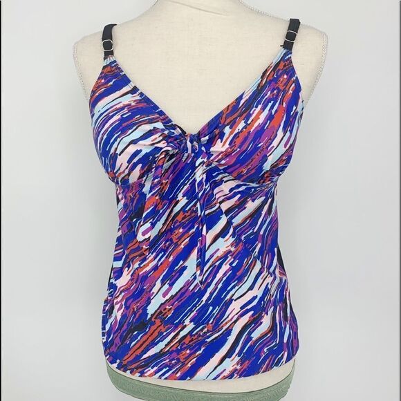 Wavely multi-color tankini top - Picture 1 of 4